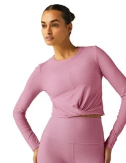 Beyond Yoga Featherweight Center Stage Cropped Long Sleeve Pullover - Pink Haze Heather 8 Beyond Yoga Featherweight Center Stage Cropped Long Sleeve Pullover - Pink Haze Heather -The Sports Edit Store beyond yoga featherweight center stage cropped ls pullover pink haze lwsd7917 3
