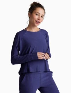 Beyond Yoga Featherweight Daydreamer Pullover - Eternal Blue Heather