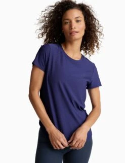Beyond Yoga Featherweight On The Down Low Tee - Eternal Blue Heather