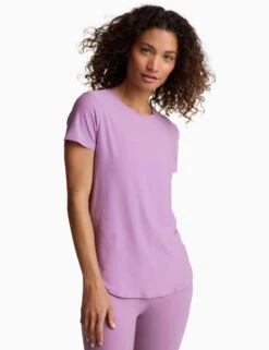 Beyond Yoga Featherweight On The Down Low Tee - Lilac Petal Heather