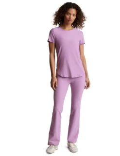 Beyond Yoga Featherweight On The Down Low Tee - Lilac Petal Heather -The Sports Edit Store beyond yoga featherweight on the down low tee lilac petal lwsd7670 2