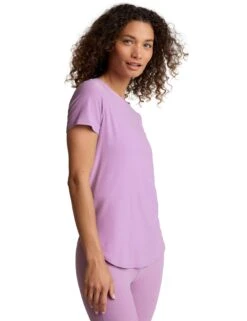 Beyond Yoga Featherweight On The Down Low Tee - Lilac Petal Heather -The Sports Edit Store beyond yoga featherweight on the down low tee lilac petal lwsd7670 3