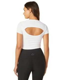 Beyond Yoga Featherweight Perspective Cropped Tee - Cloud White