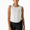 Beyond Yoga Featherweight Side Note Twist Tank - Cloud White -The Sports Edit Store beyond yoga featherweight side note twist tank white lwsd4708 1