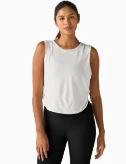 Beyond Yoga Featherweight Side Note Twist Tank - Cloud White
