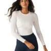 Beyond Yoga Featherweight Your Fit Long Sleeve Top - Cloud White -The Sports Edit Store beyond yoga featherweight your fit long sleeve top cloud white lwsd7927 1