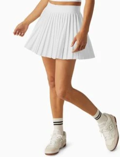 Beyond Yoga If You Pleats Mini Skirt - True White