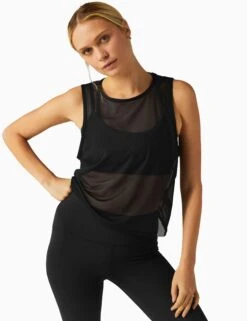 Beyond Yoga Show Off Mesh Tank - Darkest Night
