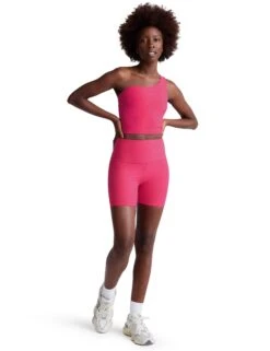 Beyond Yoga Spacedye Keep Pace 5" Biker Short - Vivid Pink Heather -The Sports Edit Store beyond yoga spacedye keep pace 5in biker short vivid pink sd5111 5