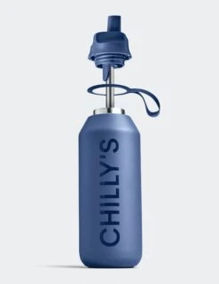 Chilly's Series 2 Flip 500ml Water Bottle - Whale Edition -The Sports Edit Store chillys series 2 flip water bottle whale blue 500ml 3