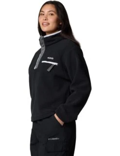 Columbia Helvetia II Cropped Sherpa Half Snap Fleece - Black