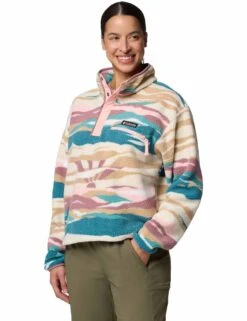 Columbia Helvetia II Cropped Sherpa Half Snap Printed Fleece - River Blue Rogue Valley