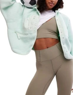 Hit The Slopes Fleece Jacket - Pistachio -The Sports Edit Store free people movement hit the slopes fleece jacket pistachio ob921410 3323 6