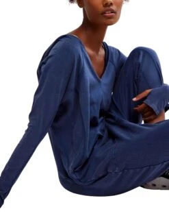 Hot Shot Long-Sleeve Onesie - Midnight Navy -The Sports Edit Store free people movement hot shot long sleeve onesie midnight navy ob1396643 4405 4