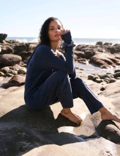 Hot Shot Long-Sleeve Onesie - Midnight Navy -The Sports Edit Store free people movement hot shot long sleeve onesie midnight navy ob1396643 4405 8