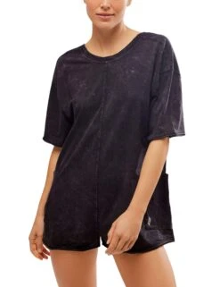 Hot Shot Tee Romper - Black