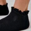 Ruffle Trim Low Cut Ankle Socks - 2 Pack Black Athletic Sneakers 1 Ruffle Trim Low Cut Ankle Socks - 2 Pack Black Athletic Sneakers -The Sports Edit Store free people movement movement ruffle sneaker sock 2 pack black OB865001 0010 1