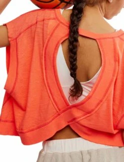 My Time Tee - Neon Coral -The Sports Edit Store free people movement my time tee coral ob1265309 8196 5