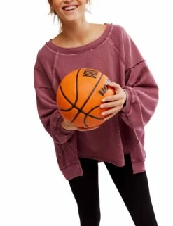 One To Beat Pullover - Clove -The Sports Edit Store free people movement one to beat pullover clove ob1968379 3304 6