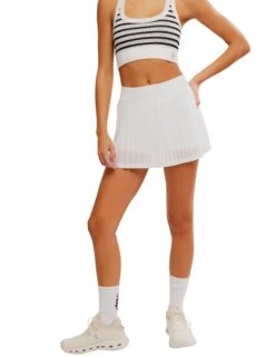 Rally Ruffle Mini Skirt - Ivory -The Sports Edit Store free people movement rally ruffle mini skirt ivory ob2142865 1103 4