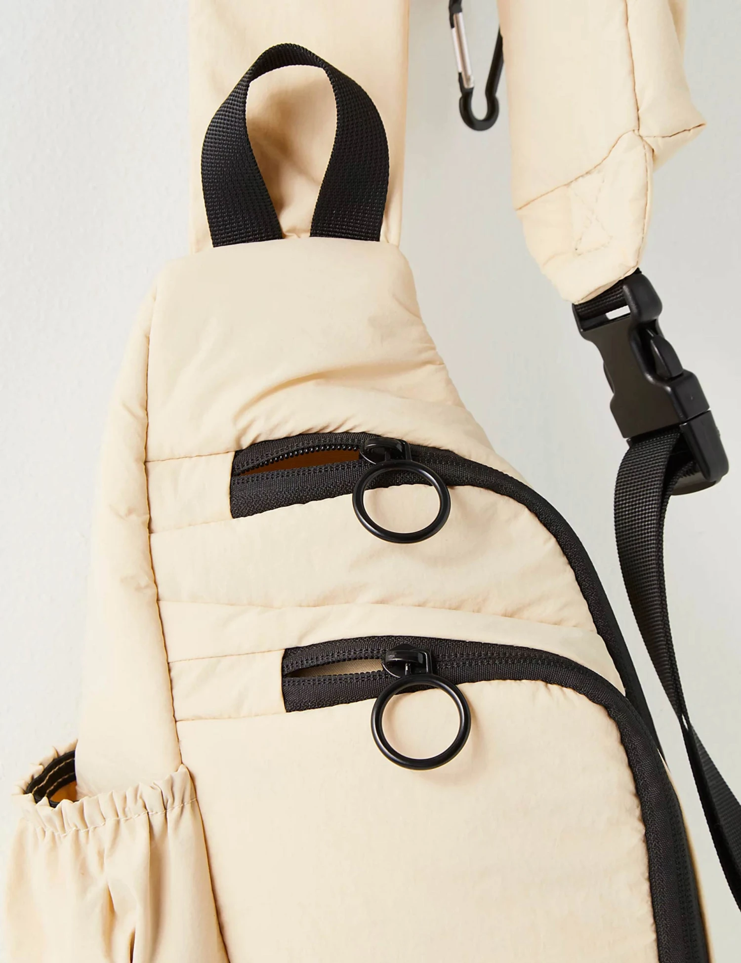 Lightweight Technical Crossbody Bag - Ivory Sporty Sling for Travel 5 Lightweight Technical Crossbody Bag - Ivory Sporty Sling for Travel - Image 3