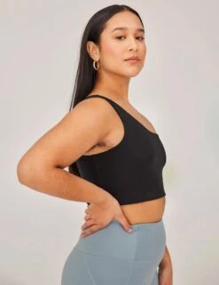 Girlfriend Collective Bianca One Shoulder Bra - Black 16 Girlfriend Collective Bianca One Shoulder Bra - Black -The Sports Edit Store girlfriend collective bianca one shoulder bra black 3