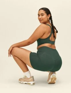 High Waisted Run Short - Moss -The Sports Edit Store girlfriend collective high waisted run short moss 4