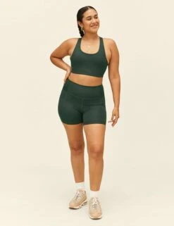 High Waisted Run Short - Moss -The Sports Edit Store girlfriend collective high waisted run short moss 8