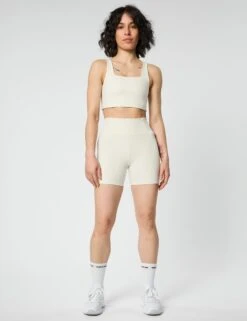 High Waisted Run Short - Ivory -The Sports Edit Store girlfriend collective hw run short ivory 4013 sw 3