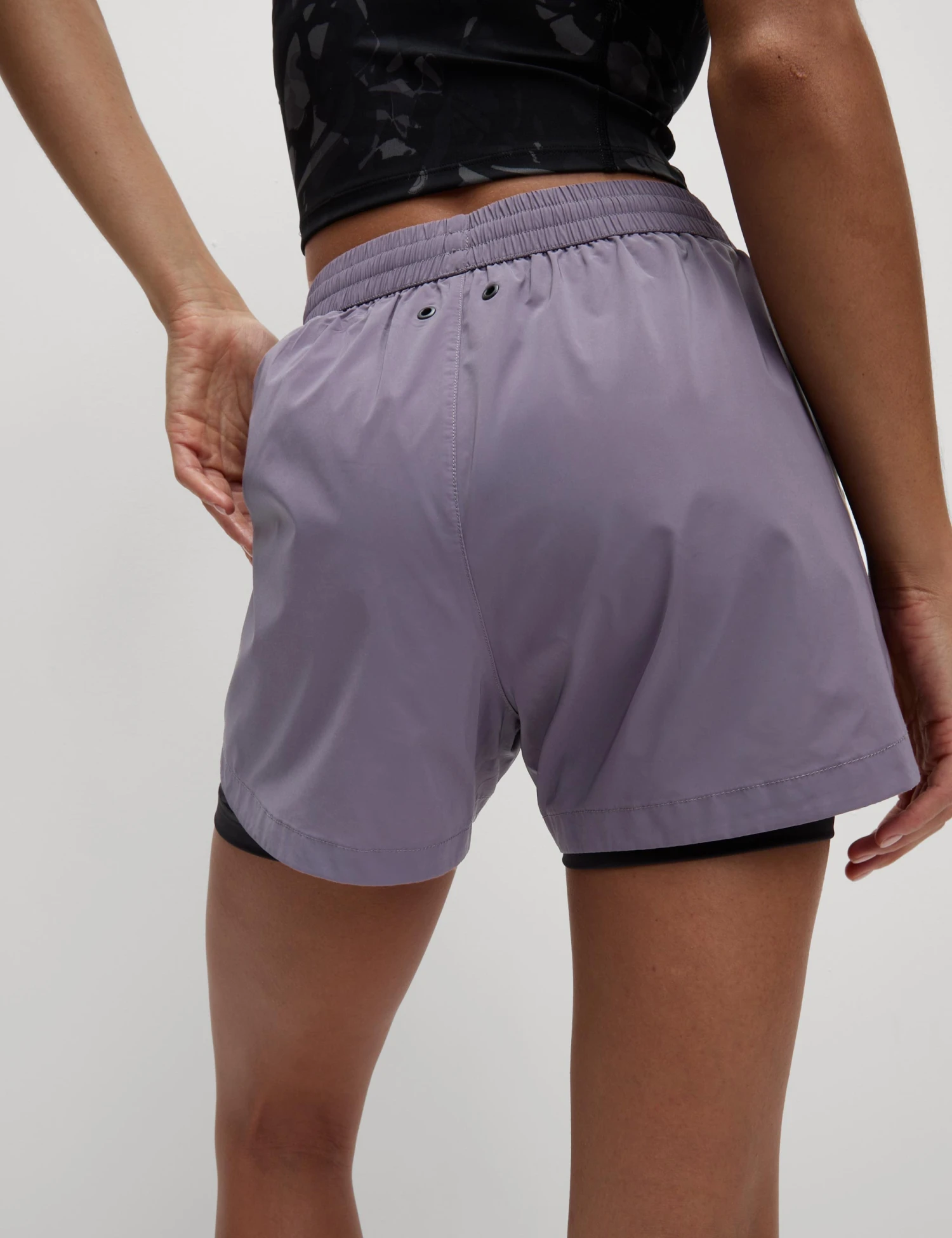 360° Reflective Layered Running Shorts - Lilac 4 360° Reflective Layered Running Shorts - Lilac - Image 2