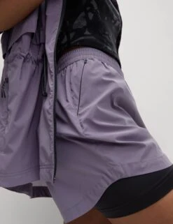 360° Reflective Layered Running Shorts - Lilac 10 360° Reflective Layered Running Shorts - Lilac -The Sports Edit Store goodmove 360 reflective layered running shorts lilac 6191 7
