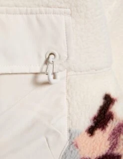 Borg Printed Funnel Neck Zip Up Fleece Jacket - Ivory Mix 12 Borg Printed Funnel Neck Zip Up Fleece Jacket - Ivory Mix -The Sports Edit Store goodmove borg printed funnel neck zip up fleece jacket ivory 6197p 2