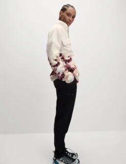 Borg Printed Funnel Neck Zip Up Fleece Jacket - Ivory Mix 11 Borg Printed Funnel Neck Zip Up Fleece Jacket - Ivory Mix -The Sports Edit Store goodmove borg printed funnel neck zip up fleece jacket ivory 6197p 5