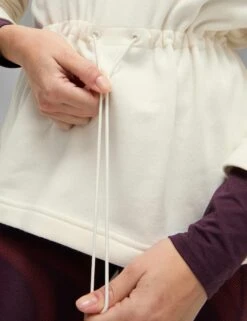 Cotton Rich Brushed Funnel Neck Sweatshirt - Ivory -The Sports Edit Store goodmove cotton rich brushed funnel neck sweatshirt ivory 6117a 3