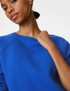 Cotton Rich Crew Neck Sweatshirt - Electric Blue -The Sports Edit Store goodmove cotton rich crew neck sweatshirt electric blue T51 3009R 3