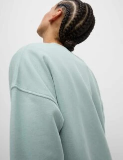 Cotton Rich Mesh Panel Relaxed Sweatshirt - Light Mint -The Sports Edit Store goodmove cotton rich mesh panel relaxed sweatshirt mint 5945a 8