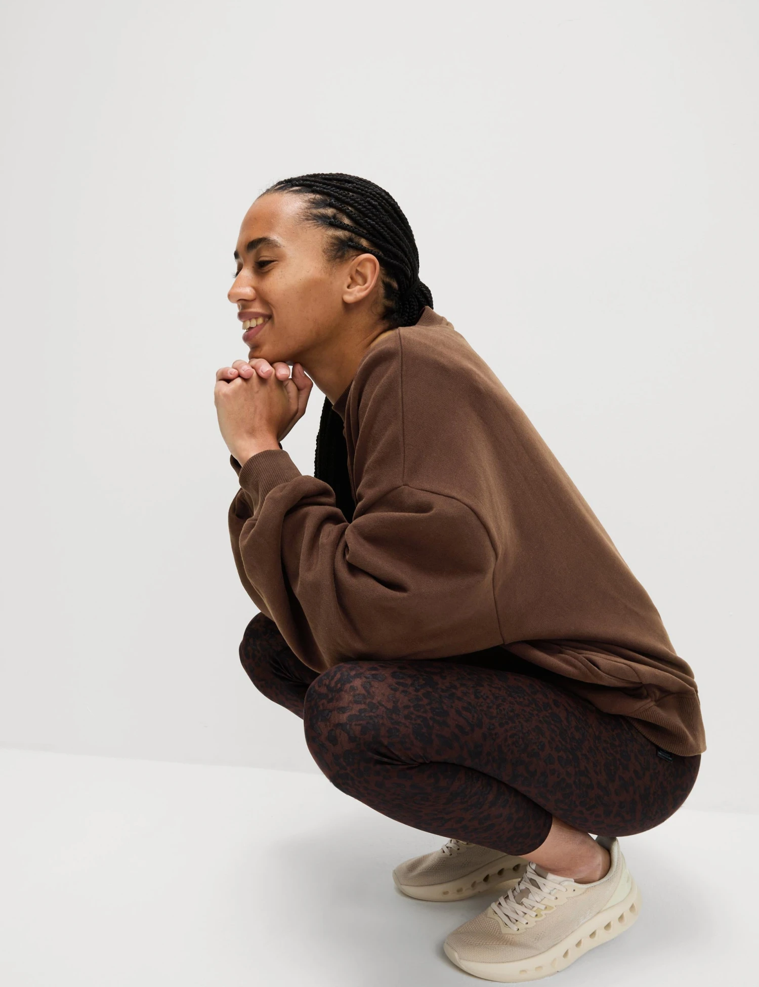 Cotton Rich Oversized Sweatshirt - Dark Chocolate 6 Cotton Rich Oversized Sweatshirt - Dark Chocolate - Image 4