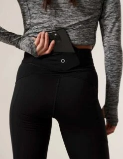 Go Move Cropped Gym Leggings - Black -The Sports Edit Store goodmove go move cropped gym leggings black T51 6543 5