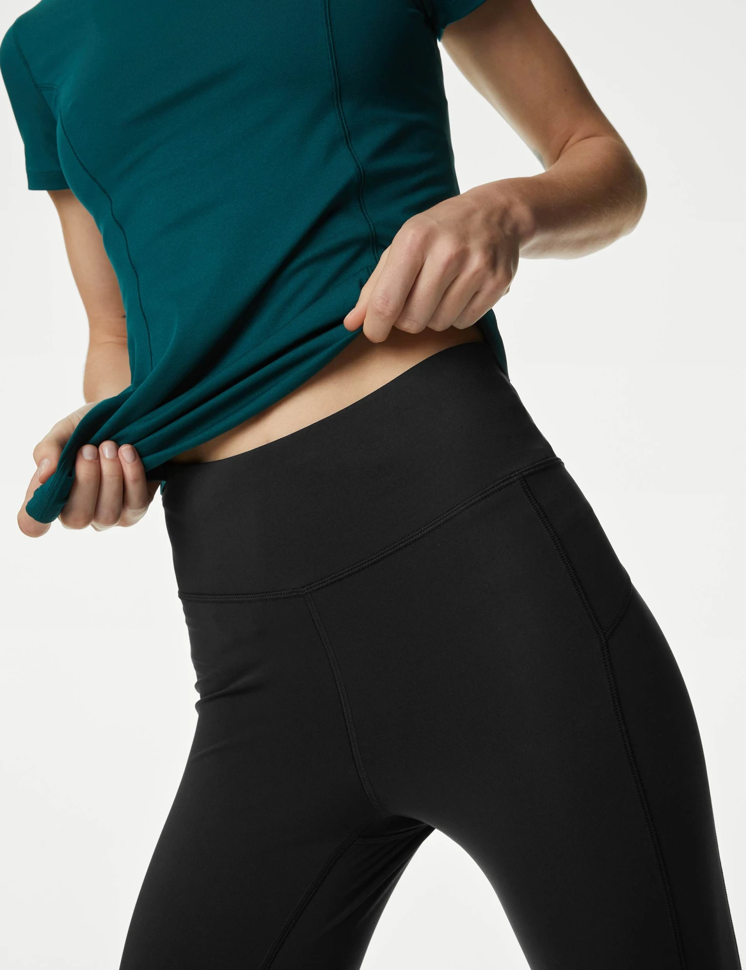 Go Move High Waisted 7/8 Gym Leggings - Black 5 Go Move High Waisted 7/8 Gym Leggings - Black - Image 3