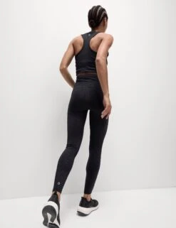 Go Move Printed Embossed High Waisted Gym Leggings - Black -The Sports Edit Store goodmove go move printed embossed hw gym leggings black 6545e 6