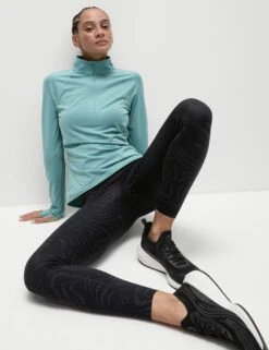 Go Move Reflective Gym Leggings - Black/Silver -The Sports Edit Store goodmove go move reflective gym leggings black silver 6125 2