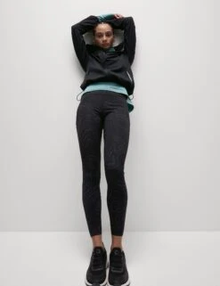 Go Move Reflective Gym Leggings - Black/Silver -The Sports Edit Store goodmove go move reflective gym leggings black silver 6125 8