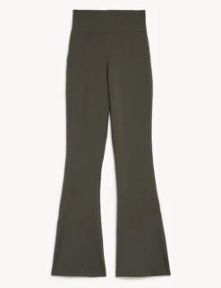 High Waisted Flared Yoga Leggings - Dark Olive 9 High Waisted Flared Yoga Leggings - Dark Olive -The Sports Edit Store goodmove high waisted flared yoga leggings dark olive T51 6466 2