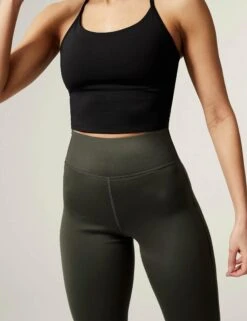 High Waisted Flared Yoga Leggings - Dark Olive 8 High Waisted Flared Yoga Leggings - Dark Olive -The Sports Edit Store goodmove high waisted flared yoga leggings dark olive T51 6466 4