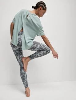 Modal Blend Lightweight Tie Back T-Shirt - Light Mint -The Sports Edit Store goodmove modal blend lightweight tie back t shirt mint 6168 4