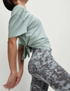 Modal Blend Lightweight Tie Back T-Shirt - Light Mint -The Sports Edit Store goodmove modal blend lightweight tie back t shirt mint 6168 5