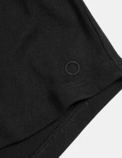 Modal Rich Ribbed Relaxed High Waisted Yoga Shorts - Black -The Sports Edit Store goodmove modal rich ribbed relaxed hw yoga shorts black 6345 6