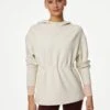 Relaxed Yoga Longline Hoodie - Beige 2 Relaxed Yoga Longline Hoodie - Beige -The Sports Edit Store goodmove relaxed yoga longline hoodie beige T51 5876 1