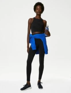 Scoop Neck Seamless Fitted Crop Top - Black -The Sports Edit Store goodmove scoop neck seamless fitted crop top black T51 5766 2