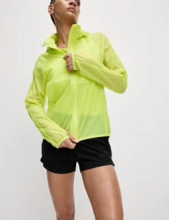 Stormwear Hooded Zip Up Running Jacket - Limeade